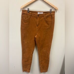 Cello Boutique Sz 11 Corduroy Yellow Golden Raw Hem Skinny Pants